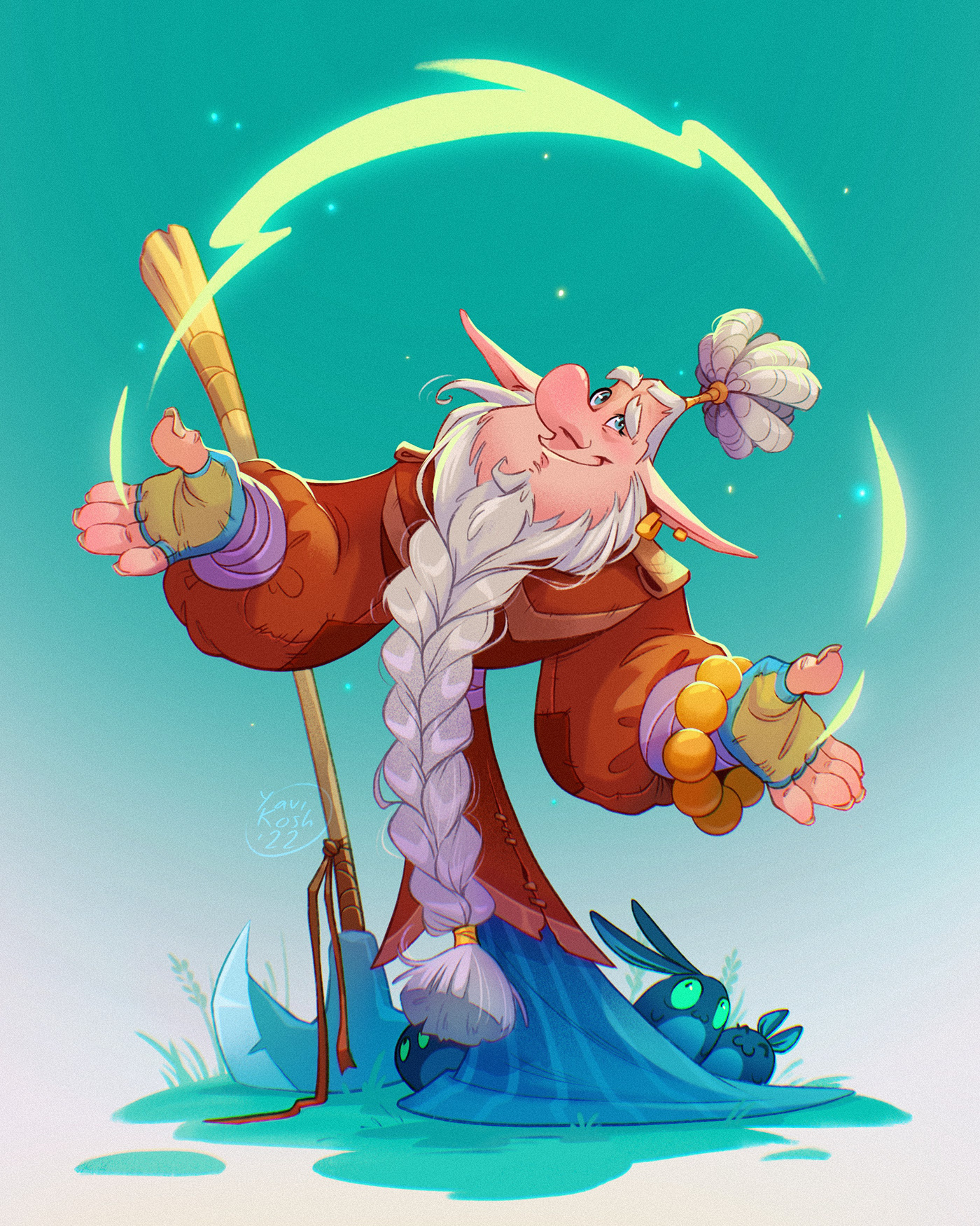 Alchemist cartoon Character Character design  druid Game Art game character mage