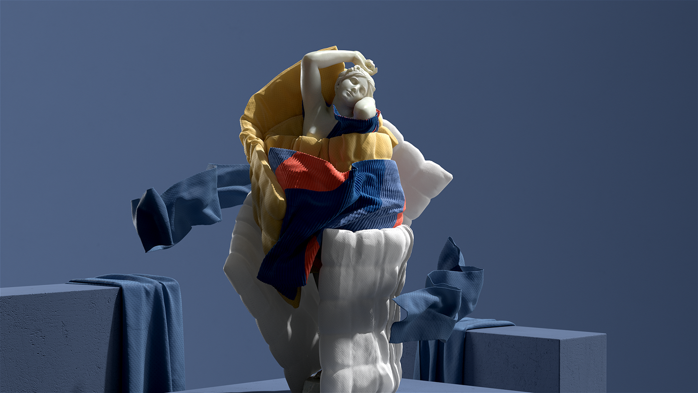 soft fabric cloth 3D statue design metro pillow vellum
