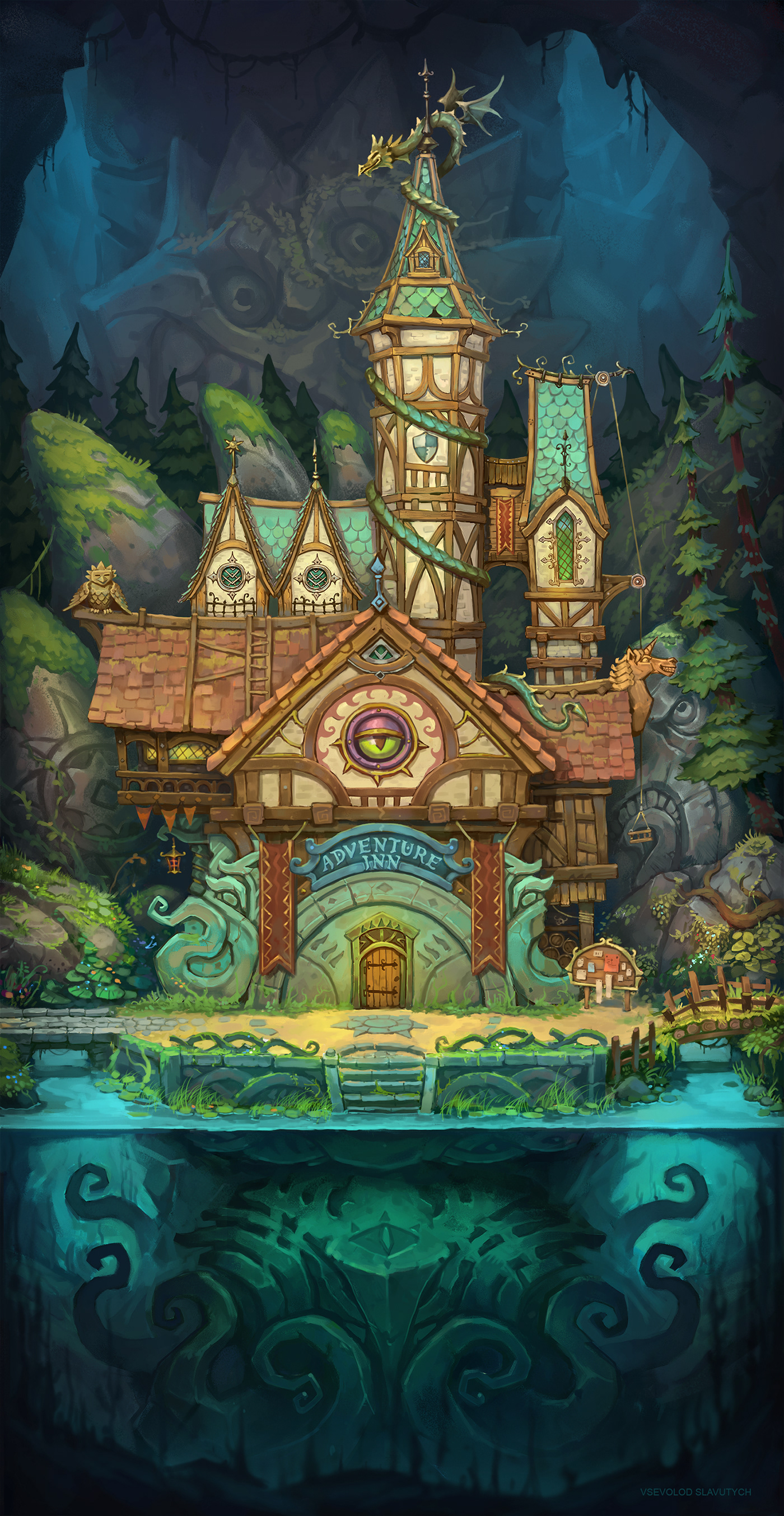 fantasy Magic   gameart inn cartoon ILLUSTRATION  adventure architecture building conceptart