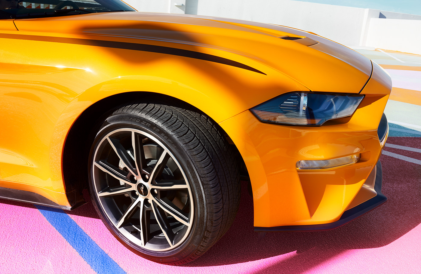 la Ford Mustang orange pink California muscle car