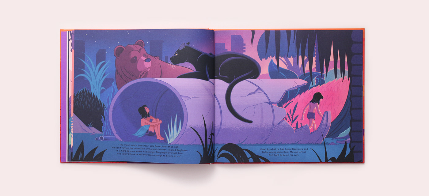 The Jungle Book jungle ILLUSTRATION  animals colour book book design publishing   robert hunter 