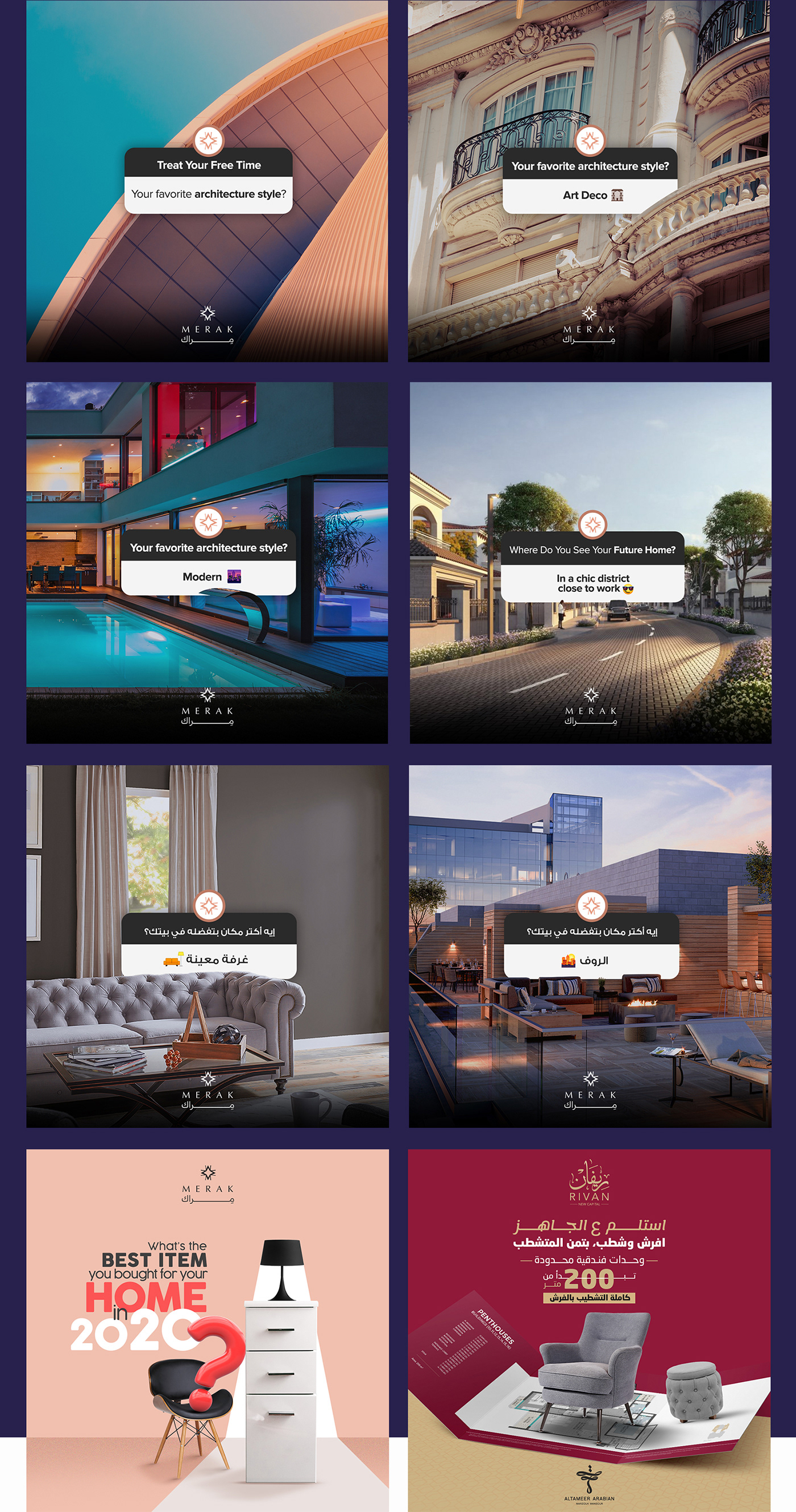 campaign houses instagram payment posters posts real estate sea Villa