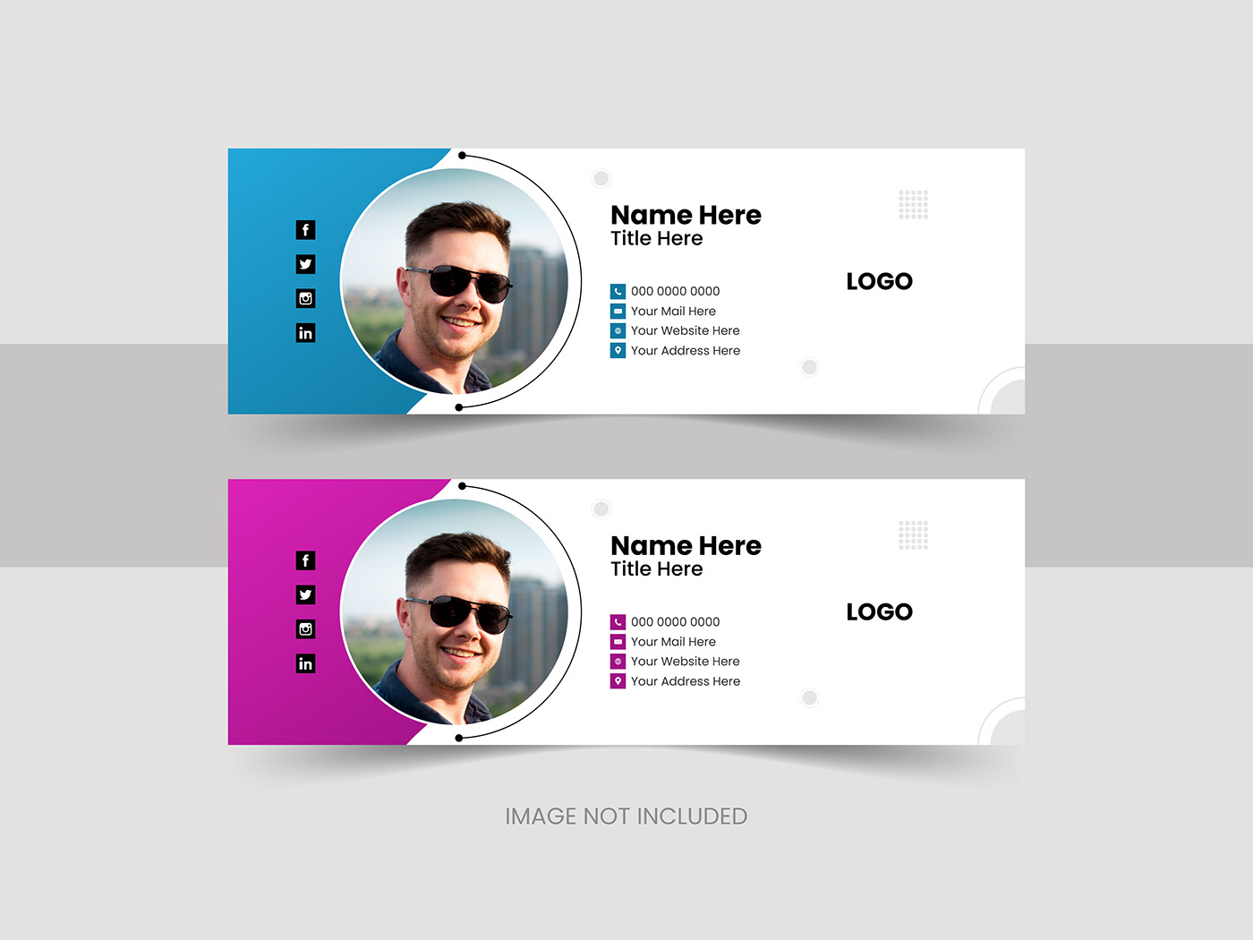 Email signature business Web design template vector banner Layout creative