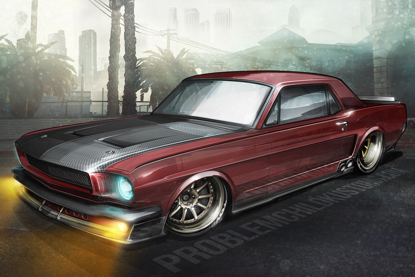 Concept rendering of a custom 1965 Ford Mustang by Brian Stupski