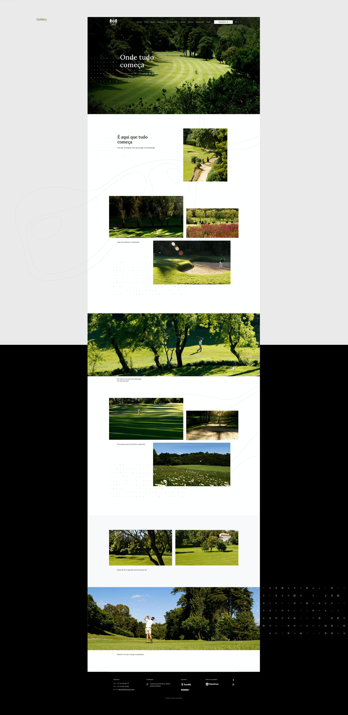 ArtDirection golf Nature sports UI visual Webdesign