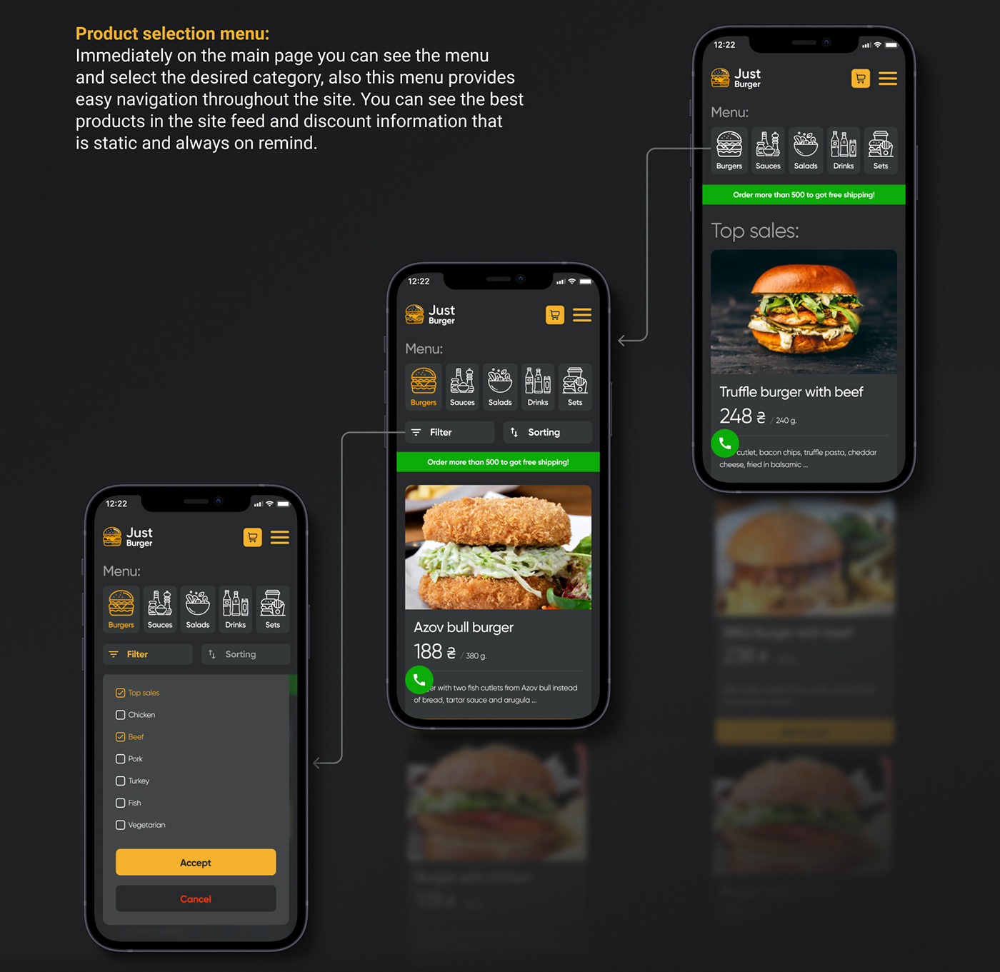 burger delivery Food  identity Logo Design presentation restaurant UI ux