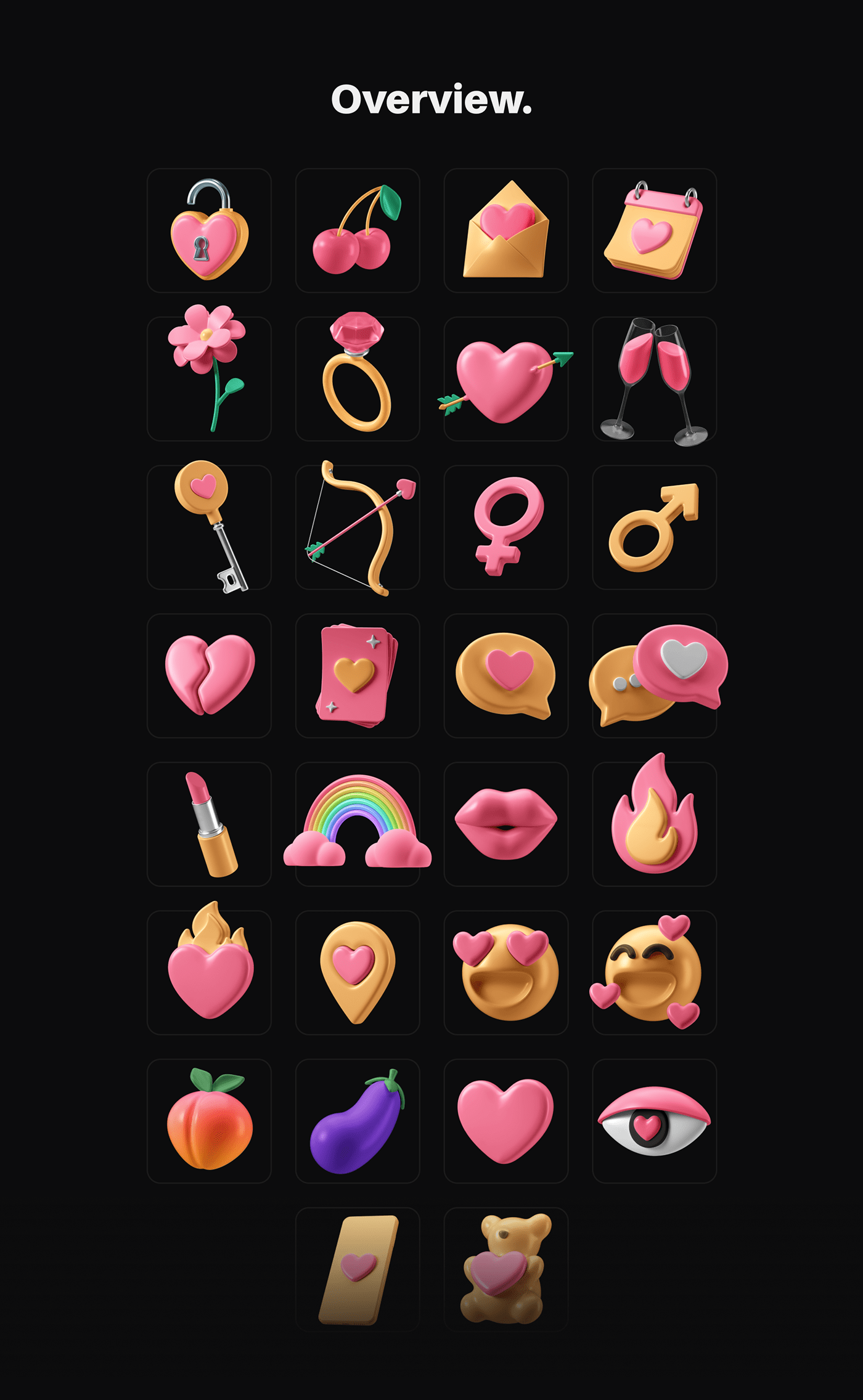 3D 3D Icon Set 3d icons Dating feminine feminism gradient icons Love relationship