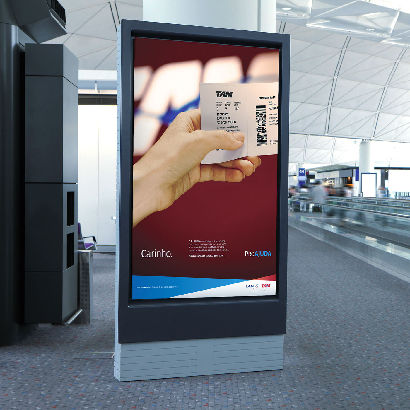latam Airlines Flying ic Internal Communication LAM Tam campaign endomarketing drug poster folder colors icons airport