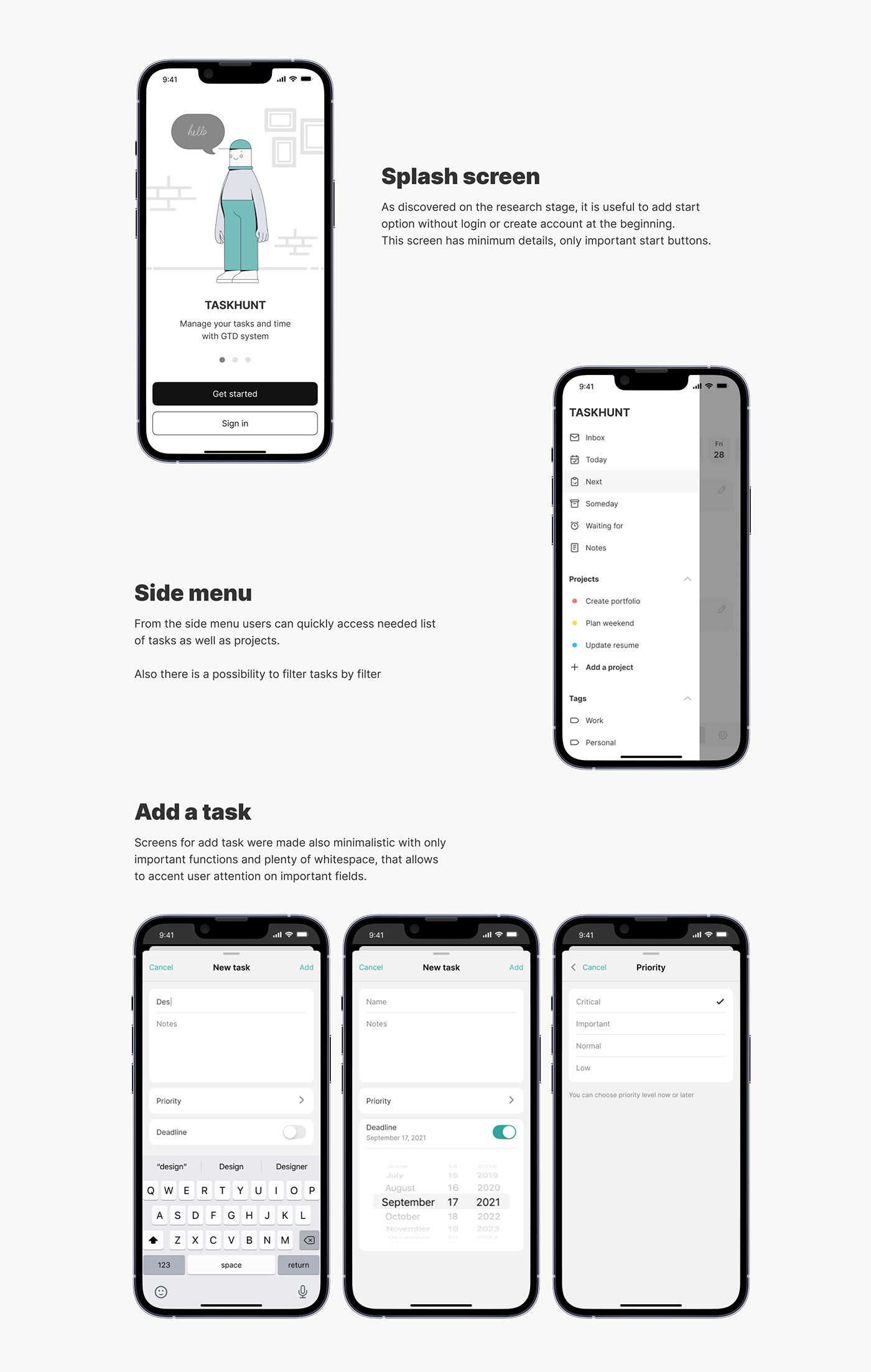 app design Case Study Figma Mobile app planner Productivity Productivity App todo UI/UX UX design