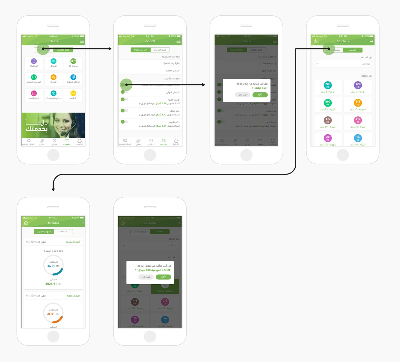 jawwal palestine redesign ux mobile