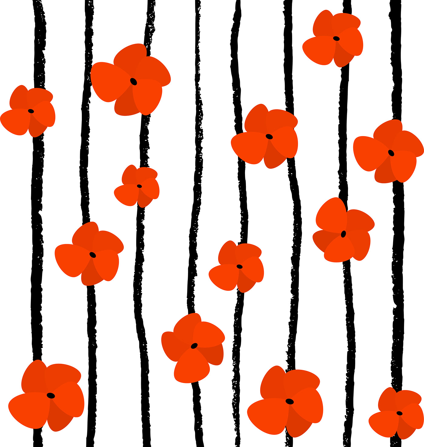 coquelicot decor decoration fleur rouge flower motif pattern poppy red flower textil