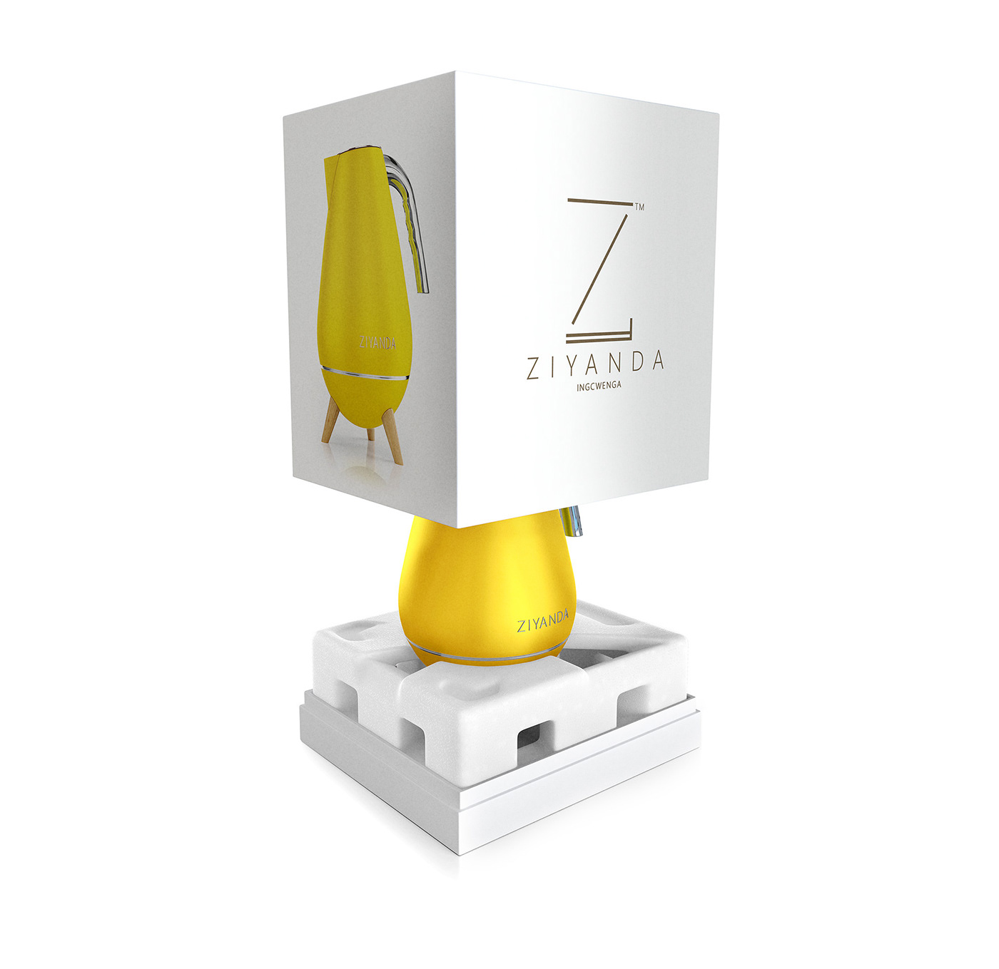 product industrial design africa kettle Packaging 3D CGI Packshot premium