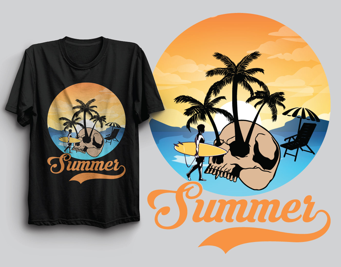 Summer T-shirt design summer Typography T-shirt Typographic Design graphicdesign summertime summer camp T-Shirt Design Fashion  Vector Illustration