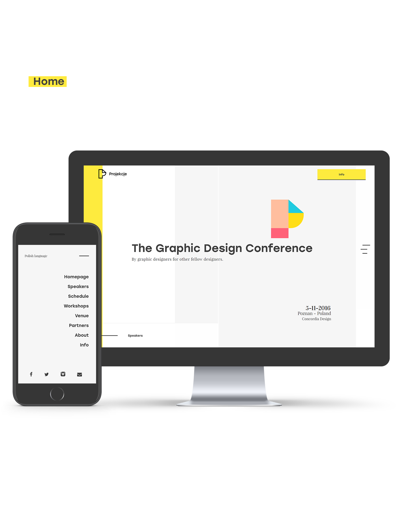 Interface interaction ux UI Web mobile colorfull White Event conference