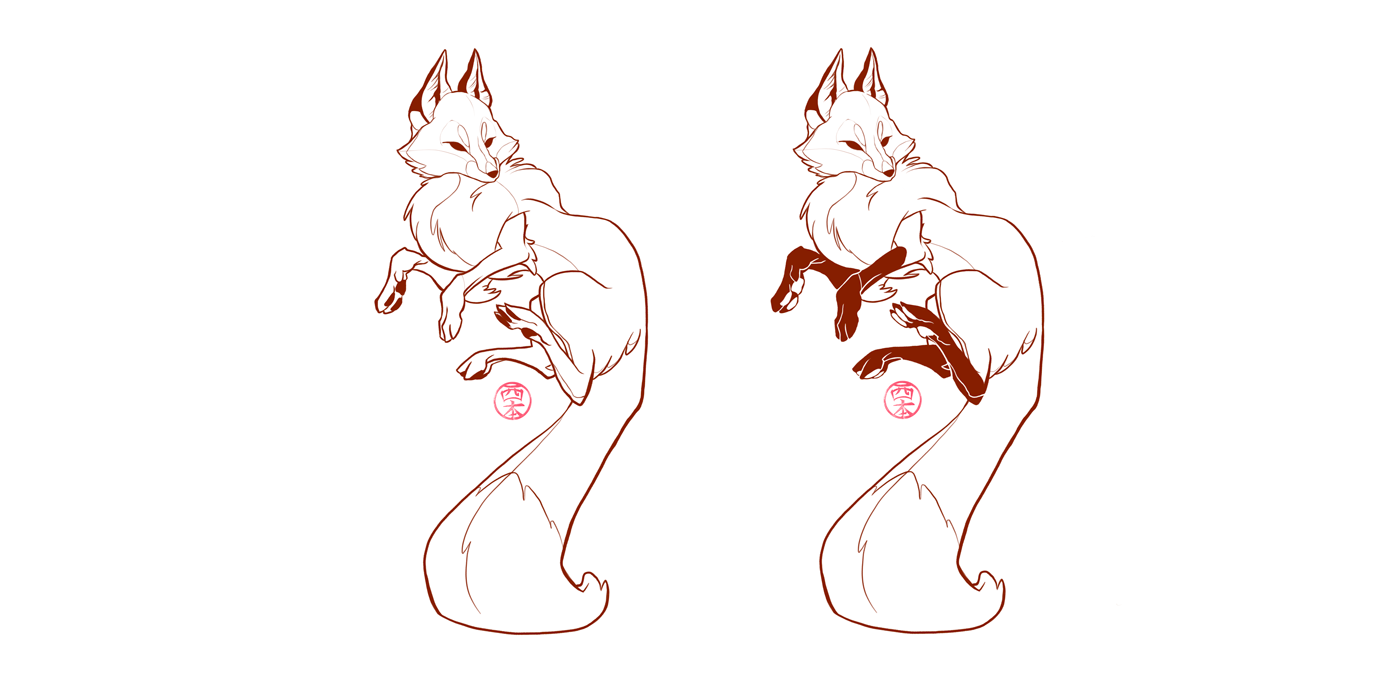 animal FOX ILLUSTRATION  kitsune