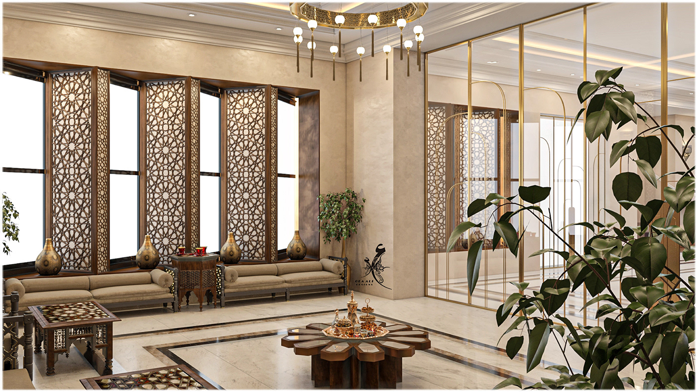 Interior architecture Render islamic design visual identity brand MAJLIS majlis design interior design 