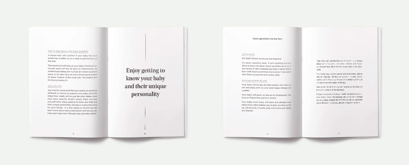 graphic design  identity publication book down syndrome Layout design brand baby