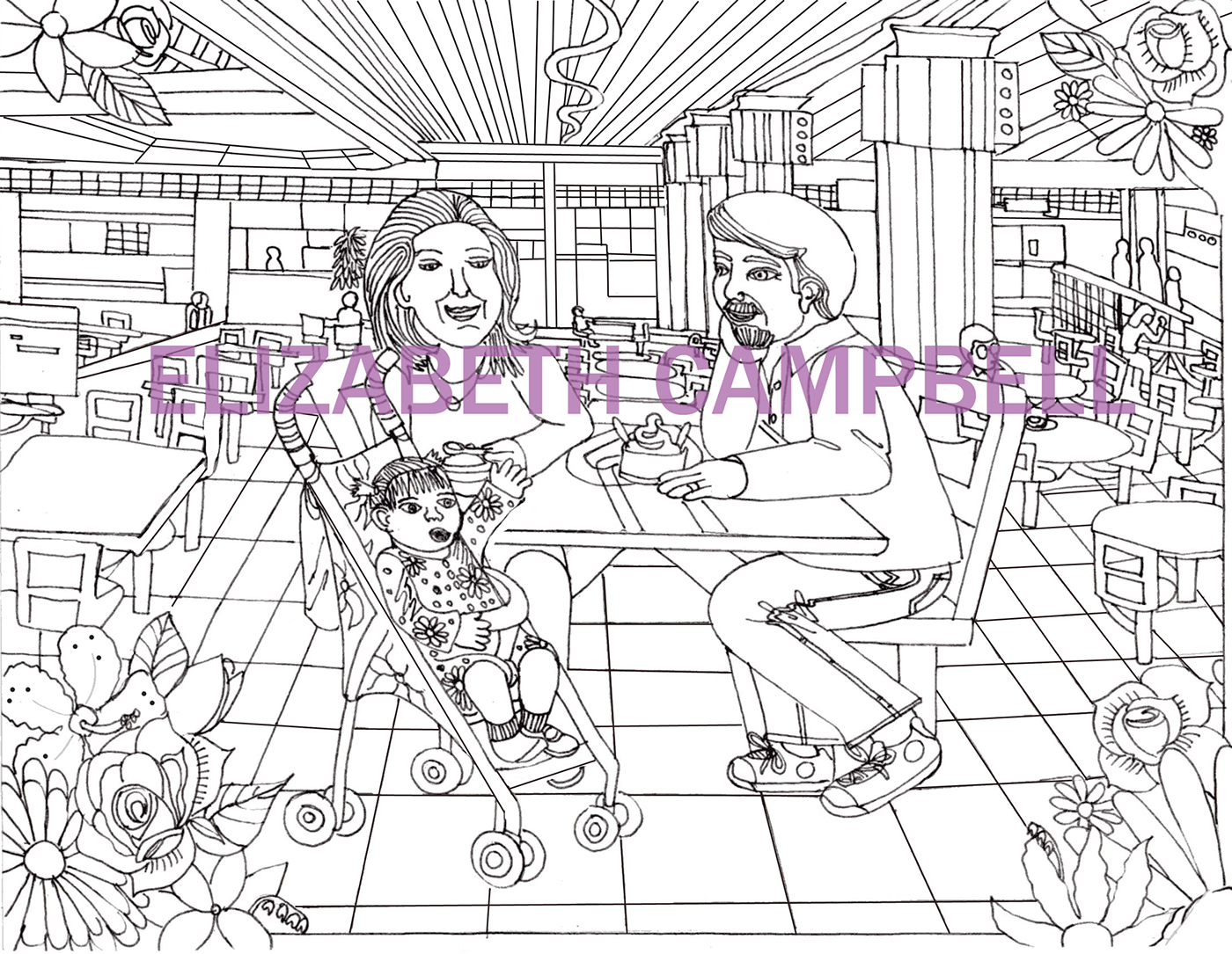 adult coloring book illustrations book color Adult mall corporation art business