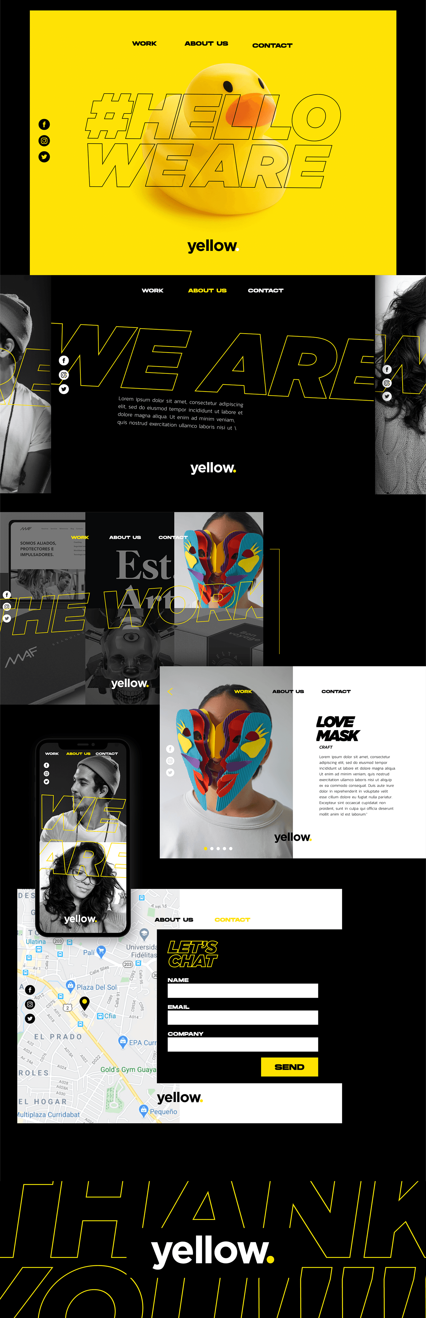 banana ilustrator interaction photoshop sketch studio UI ux webiste yellow