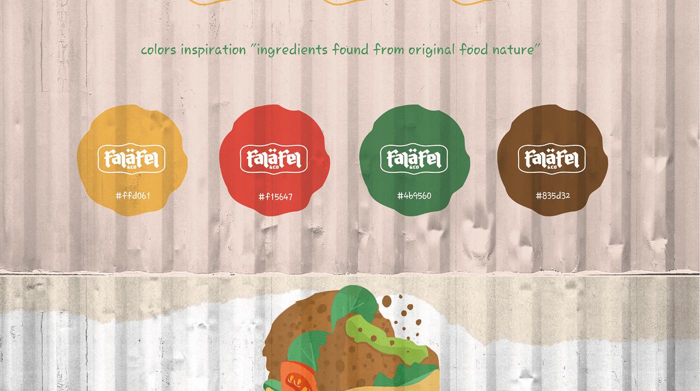 brand identity falafel Food  green identity Logo Design Logotype tamia Truck visual identity