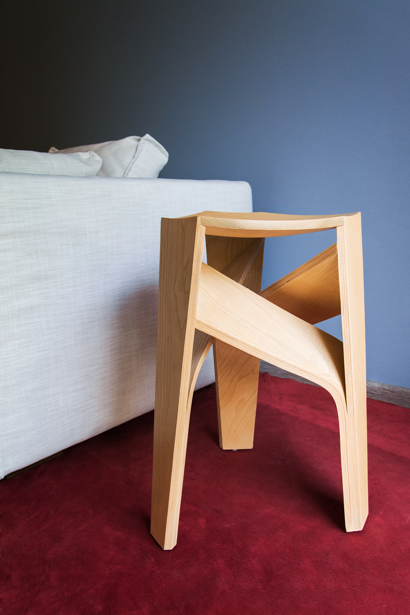 wood stool bend Interior design Laminar curve
