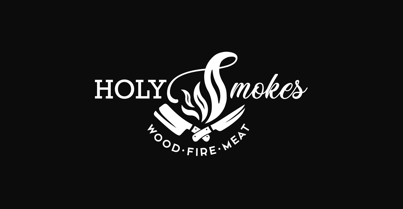 logo branding  meat bacon holy smokes
