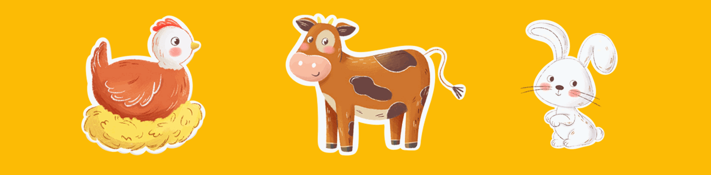 animals farm Farmhouse kids illustration kidlit Character design  cartoon toys baby cute