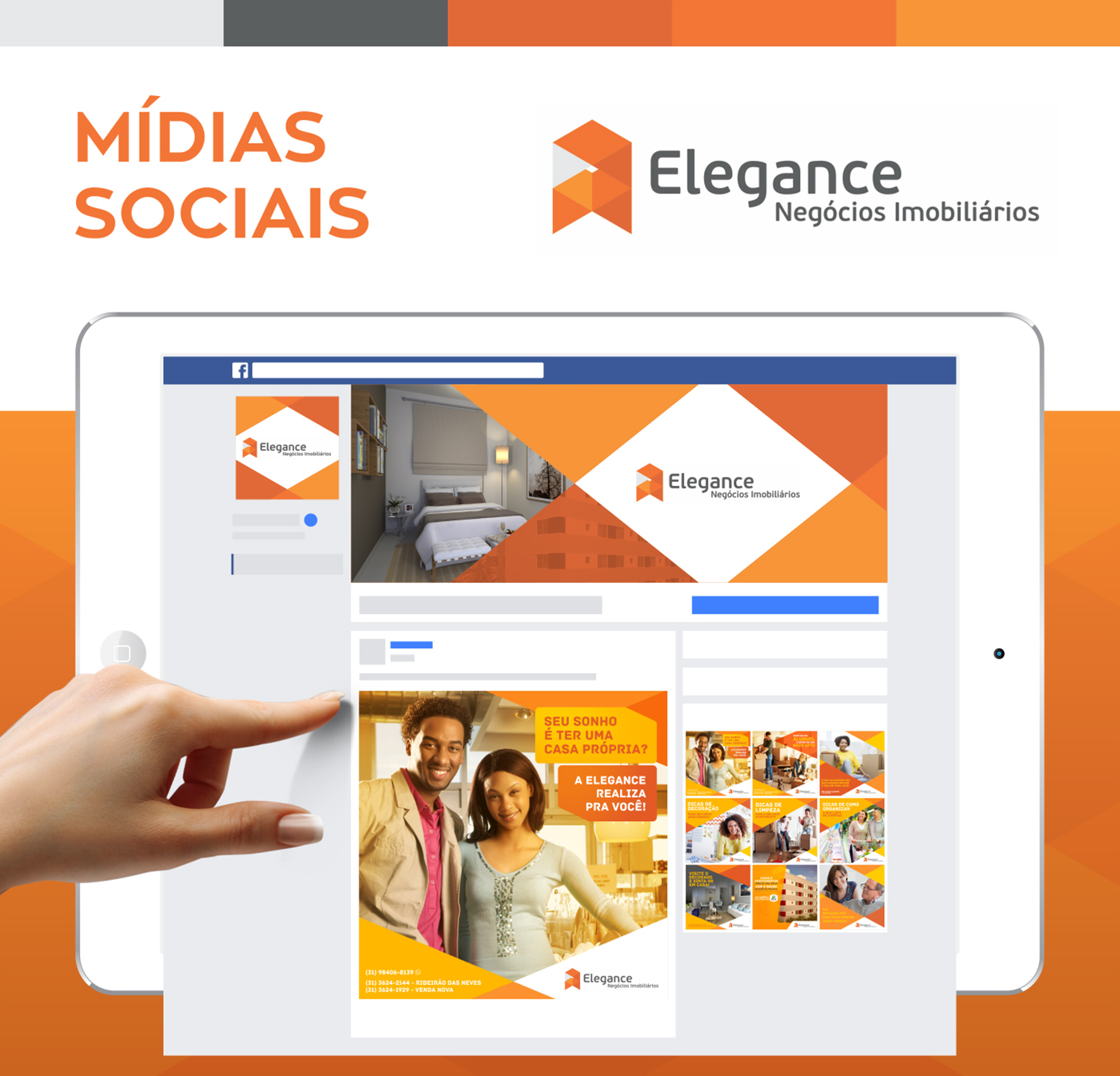 social midia media facebook post Web design orange