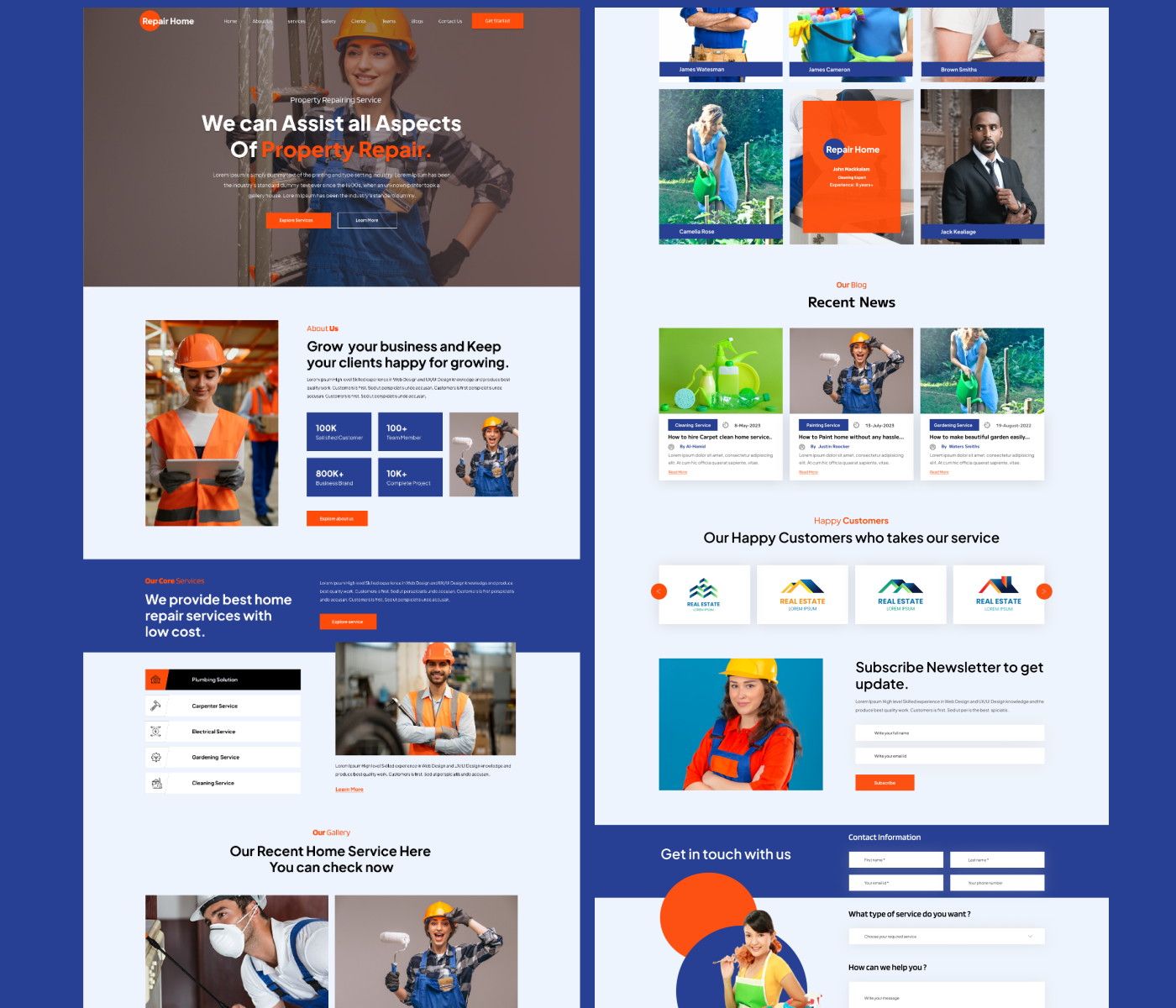 Lading Page Design user interface user experience landing page Web Design  Mobile app ux/ui home repair service house repairing