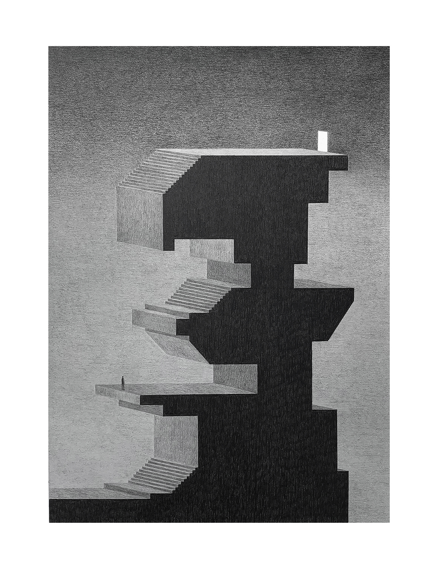 architecture black and white Brutalism Brutalist geometric graphite drawing james lipnickas jameslipnickas series surrealism