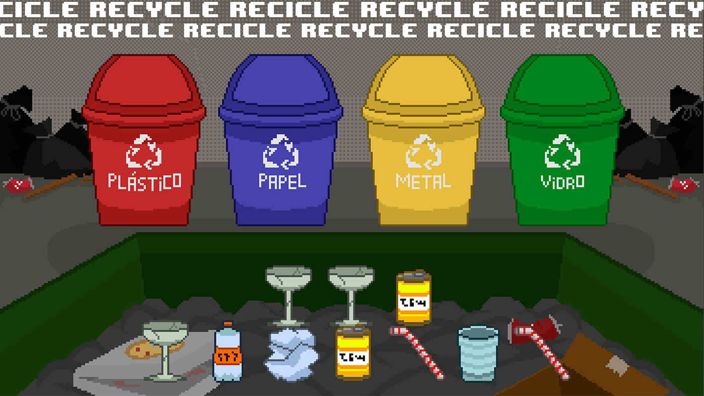 game Game Illustration Pixel art recycle recycling development Gamemaker