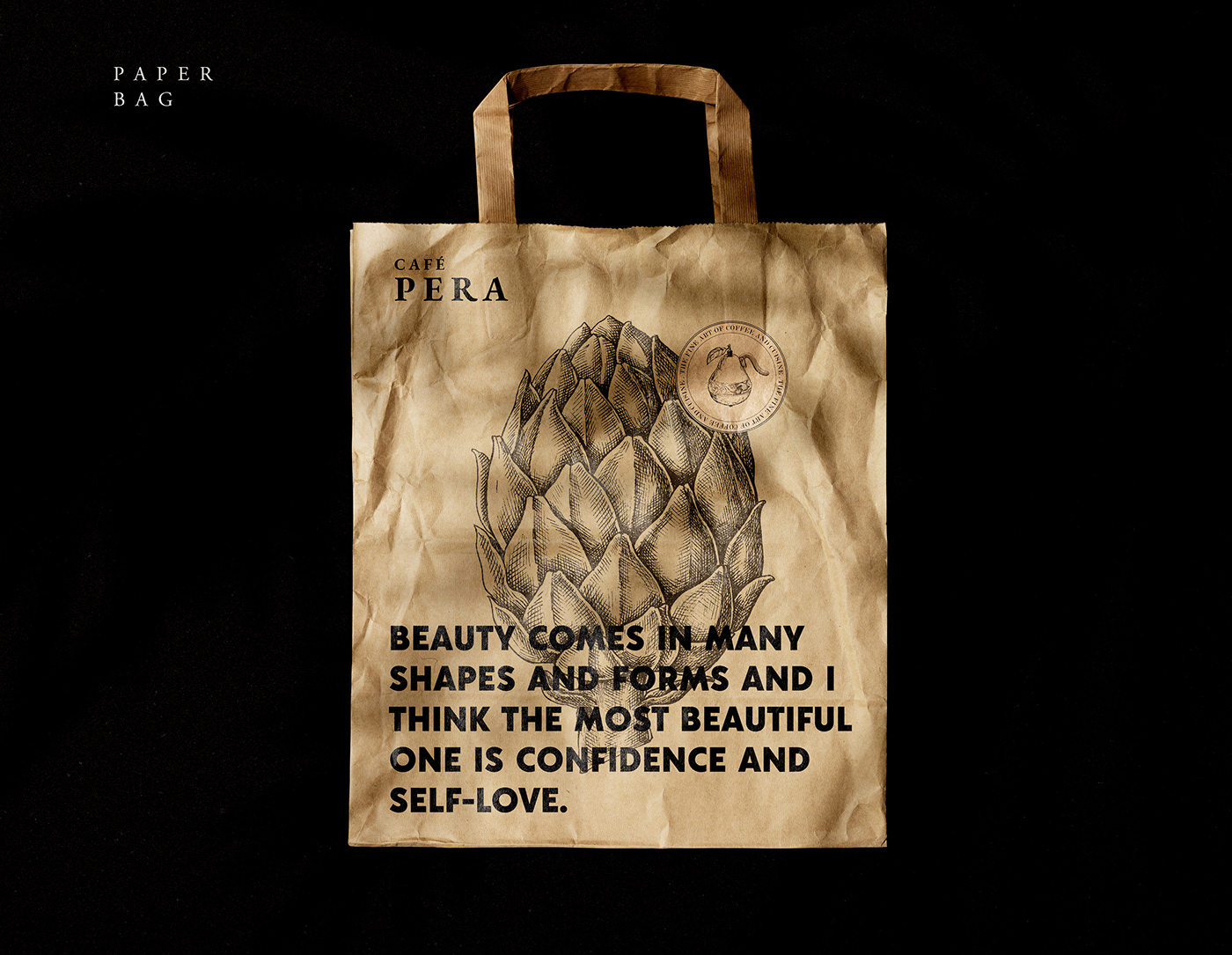 paper bag
eco bag
shopping bag
craft
craft design
black and white
phrase
sticker
craft bag
packaging