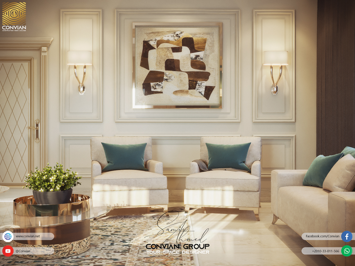 convian design exterior Interior MAJLIS modern salon samir ahmed set Villa