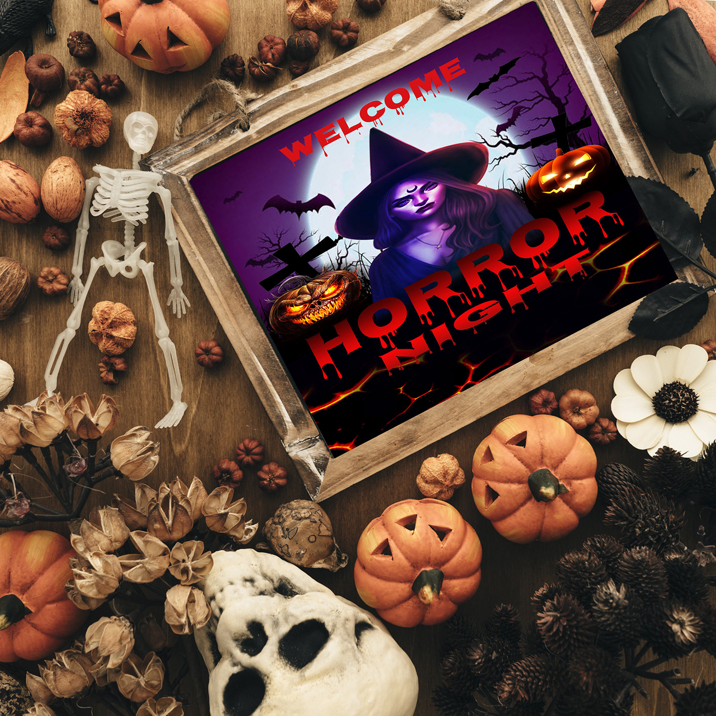 Halloween party Halloween horror witch pumpkin ghost monster fantasy concept art Adobe Photoshop