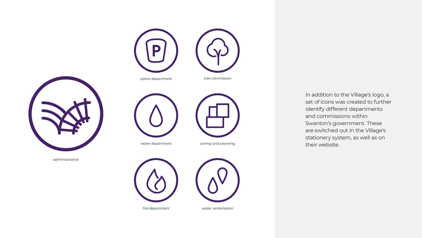 small town Stationery Website wordpress Collaborative Rebrand city logo Icon purple