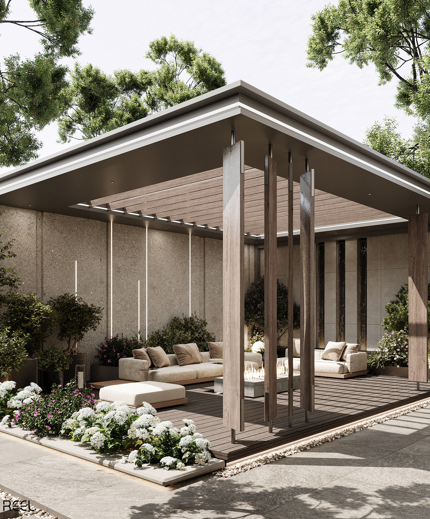 architecture Landscape design visualization archviz Outdoor garden Render 3D interior design 