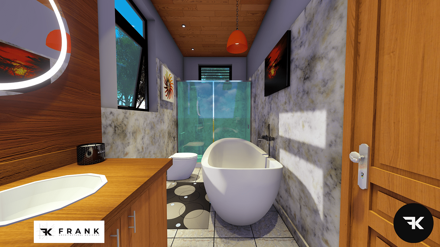 3D 3ds max architecture archviz bathroom exterior interior design  modern Render vray