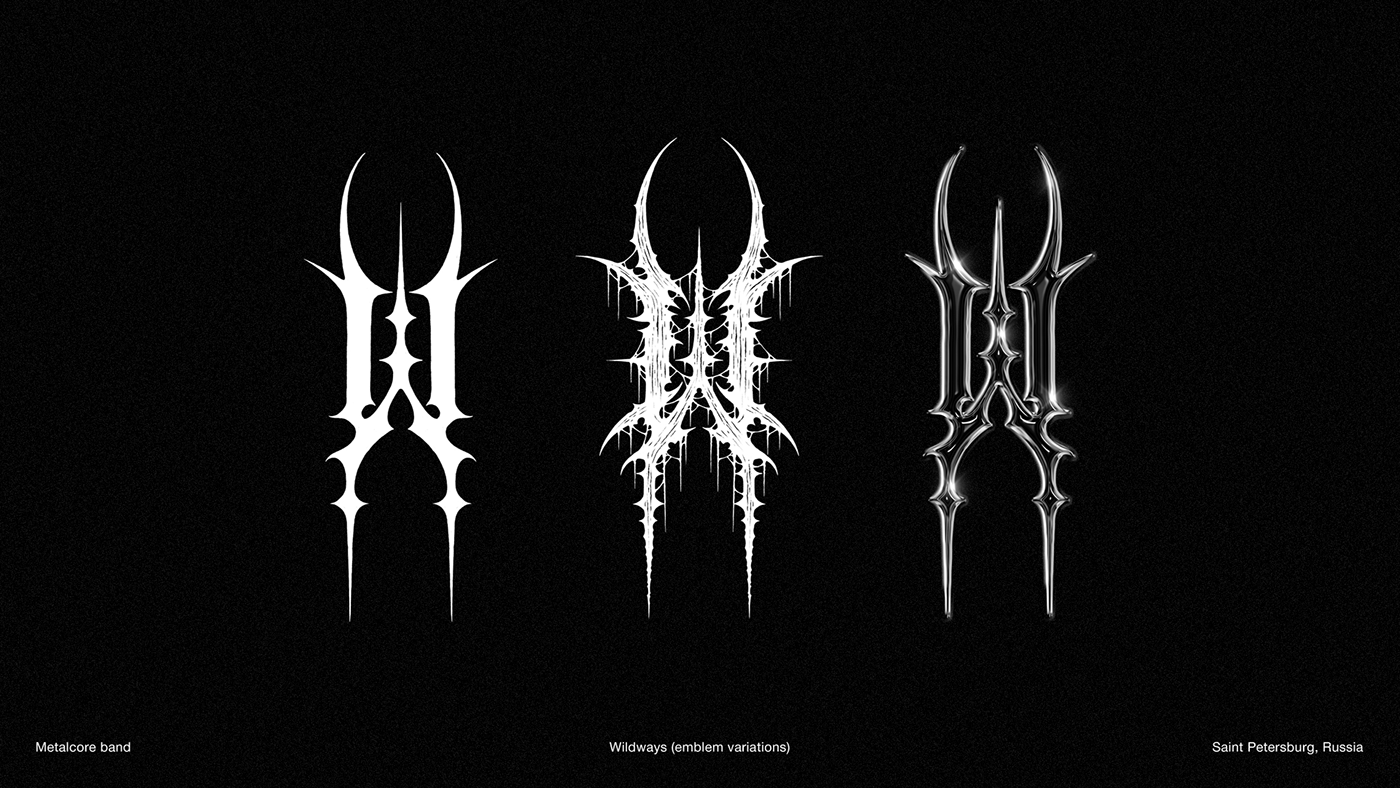 Calligraphy   dark gothic lettering logo Logo Design logofolio logos Logotype metal logo