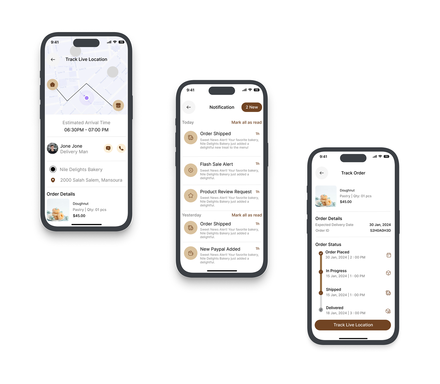 design Figma bakery UI/UX shop app design eat product Food 