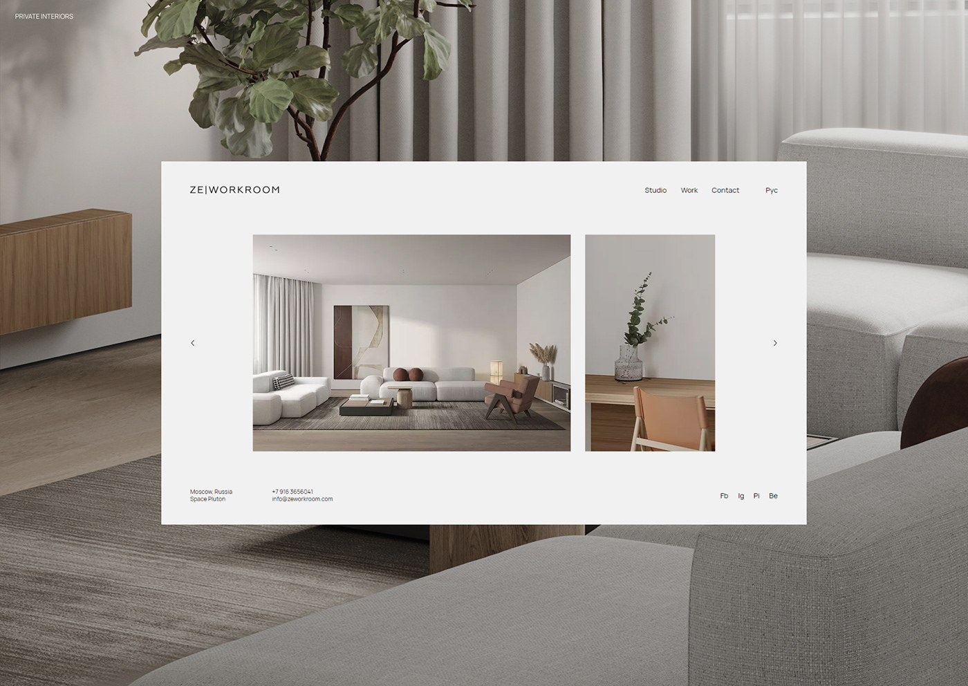 architectural Interior Minimalism portfolio UI ux Web Design  Webdesign Website wix