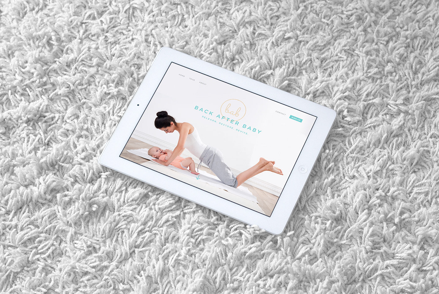 baby mom mothers application branding  physical therapy web app design