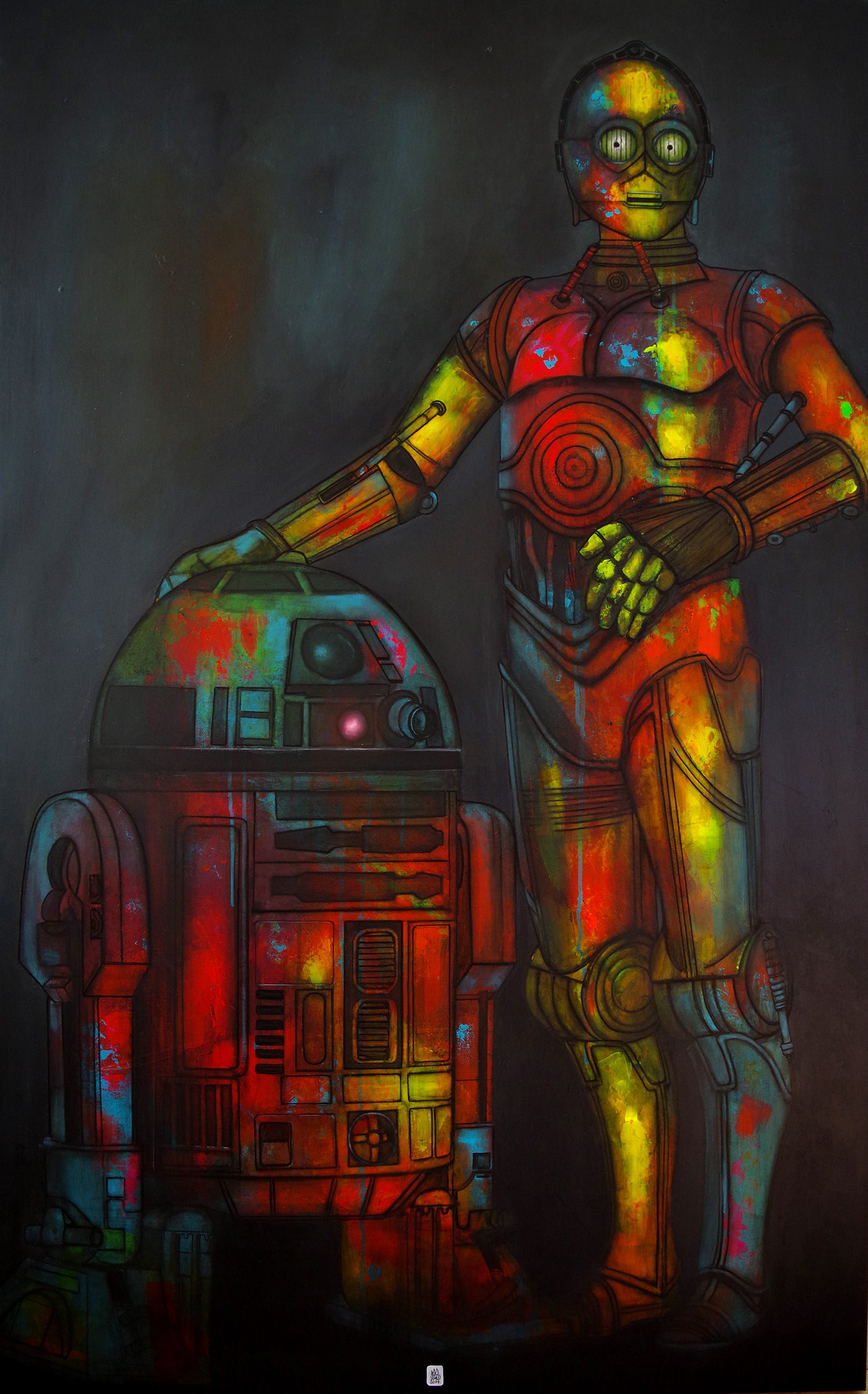 Starwars droid r2 C3PO streetart fanart scify robot artcollector colorful