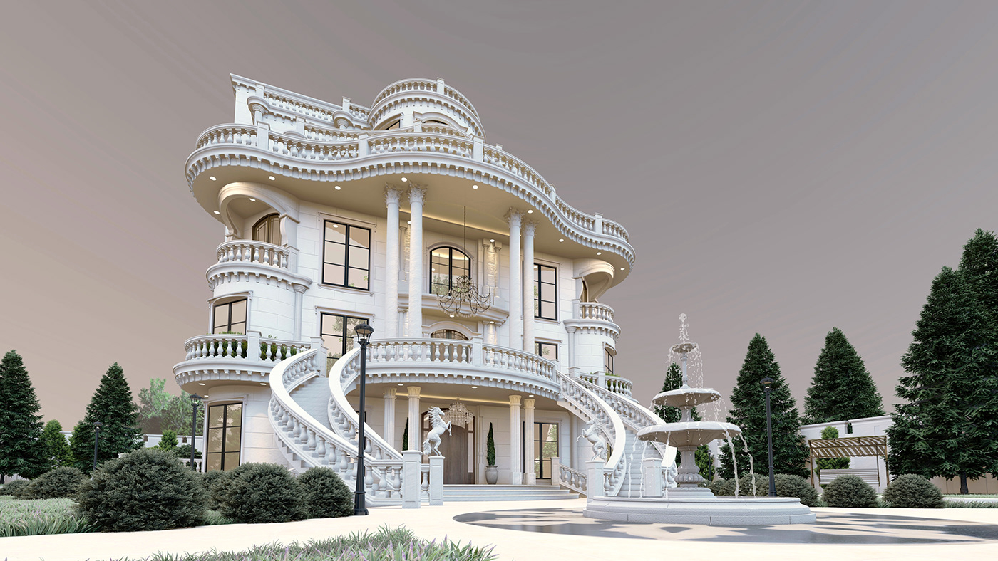 building house family Classic Villa exterior visualization neoclassic houses HOUSE DESIGN