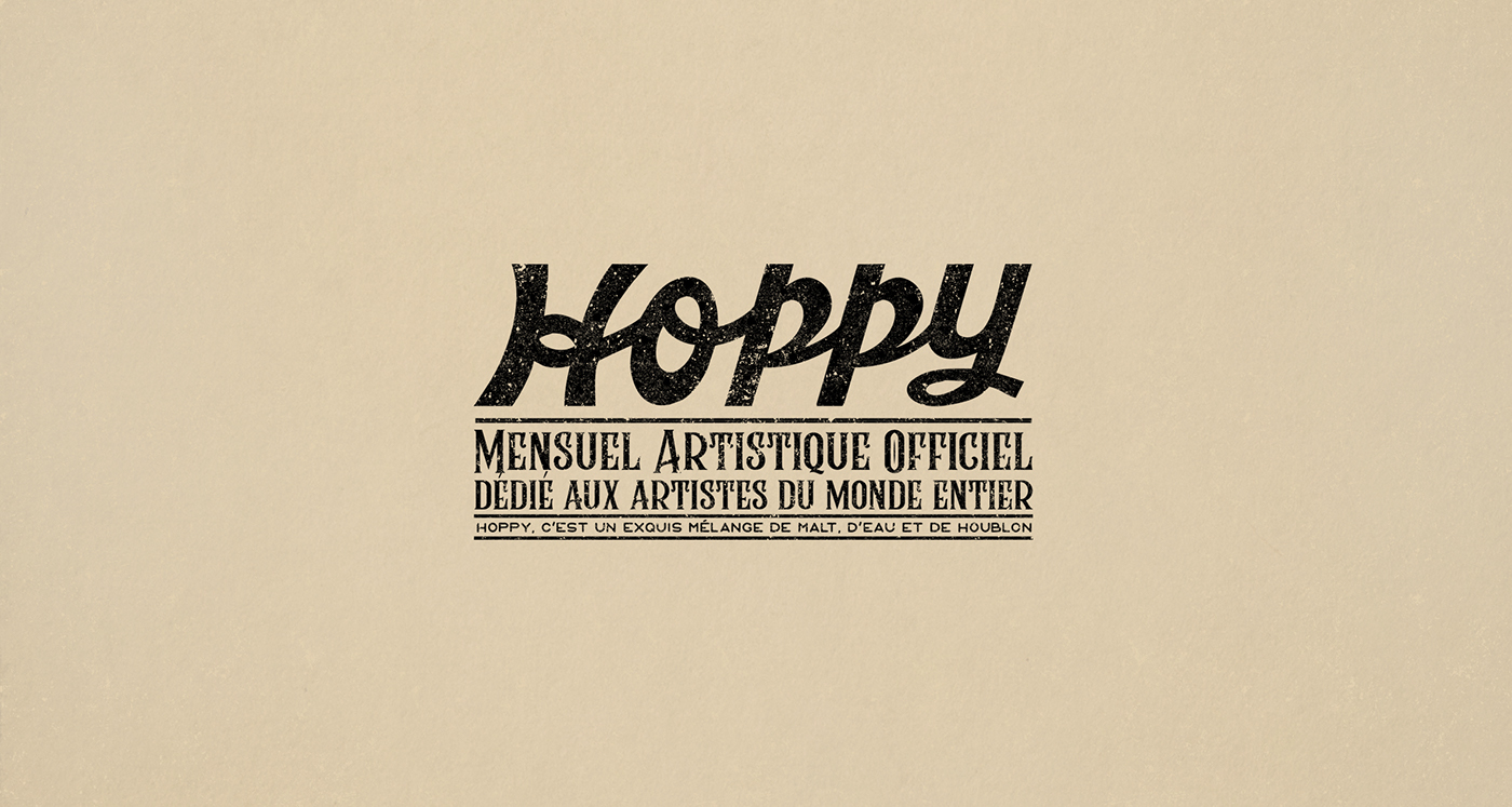 paiheme Hoppy poster typography   lettering vintage paiheme studio old Paris newspaper