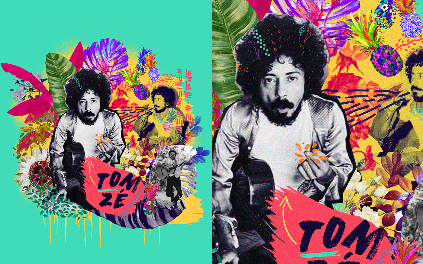 editorial Brazil design Tropical tropicalia graphic design  design brasil mike knecht collage colagem