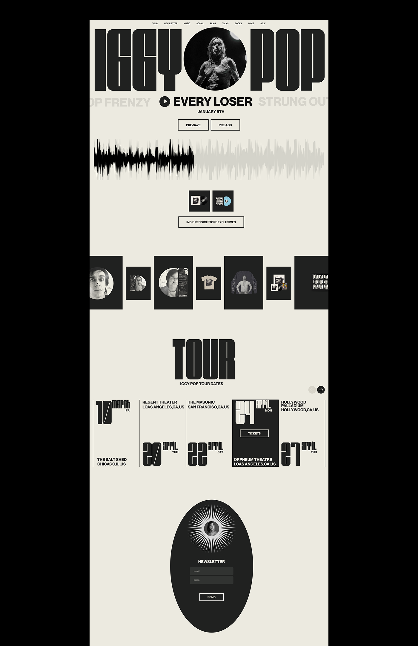 black Brutalism minimal mobile music playlist design rock rockmusic user interface ux/ui