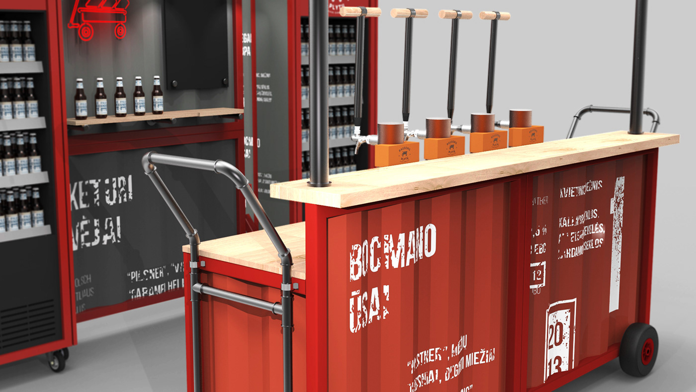 craft beer portable bar industrial design  Point of Sale Shipping Container set design  DIY