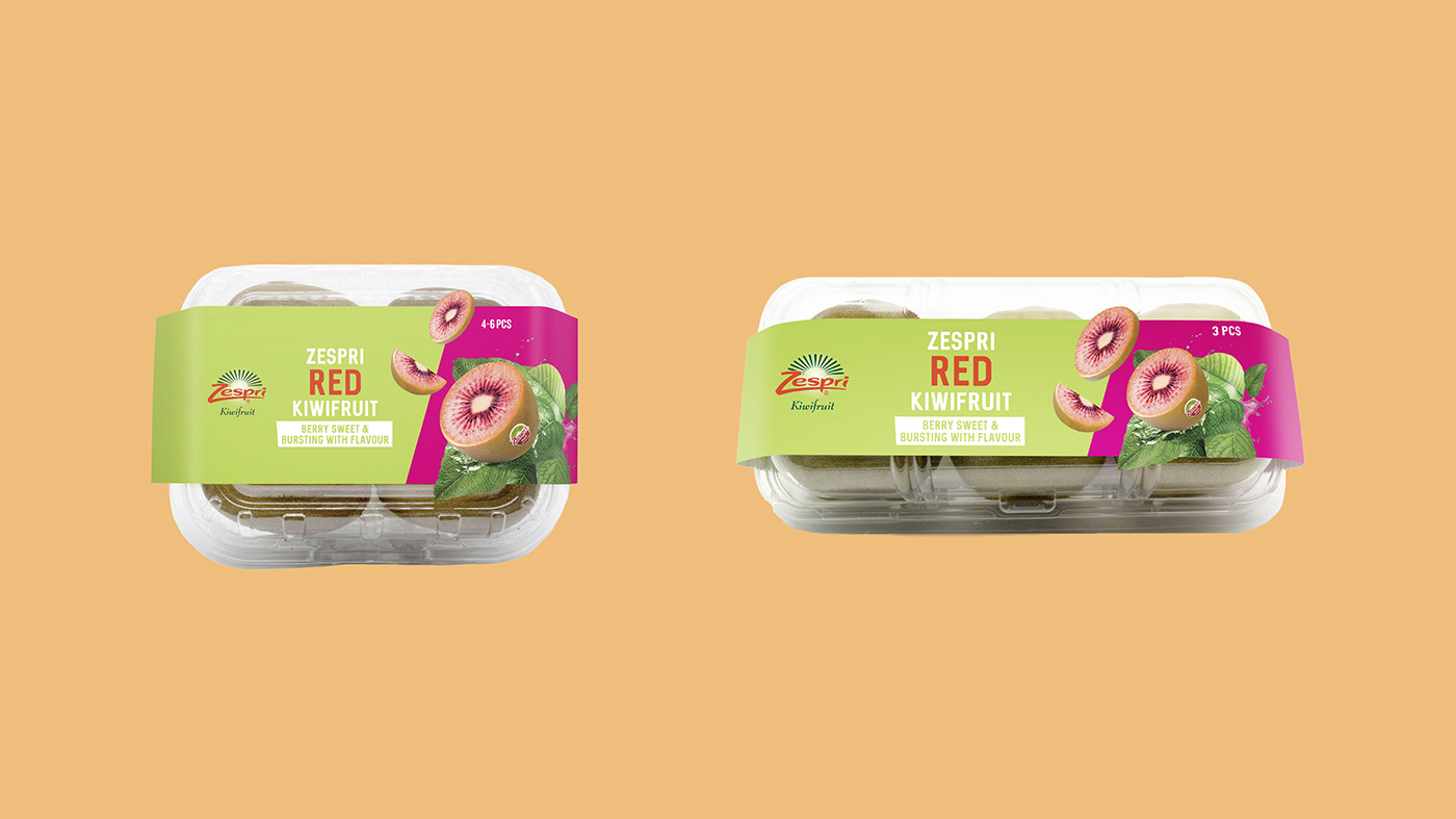art direction  graphic design  Media Drop Media Kit Packaging red kiwifruit Zespri