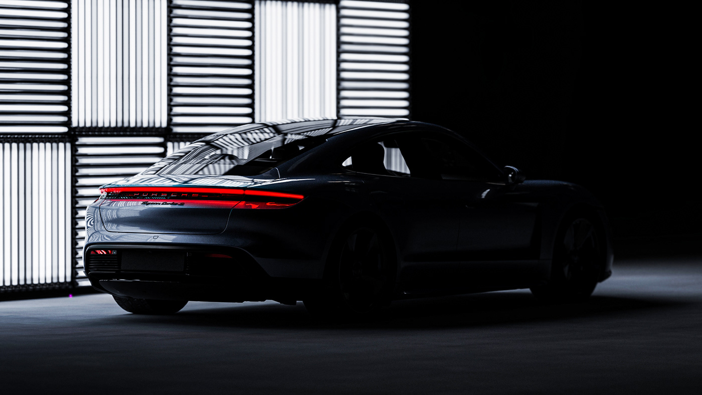 3dart animation  automotive   CGI industrial keyshot lighting Porsche Taycan visualisation