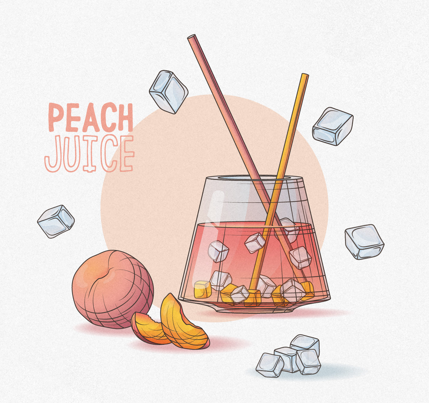adobe illustrator beverage cocktail Digital Art  drink Fruit ILLUSTRATION  juice sketch vector